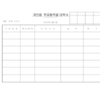 개인별목표항목별대책서 개인별목표항목별대책서